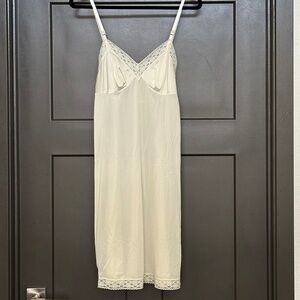 VANITY FAIR | satin and lace slip dress